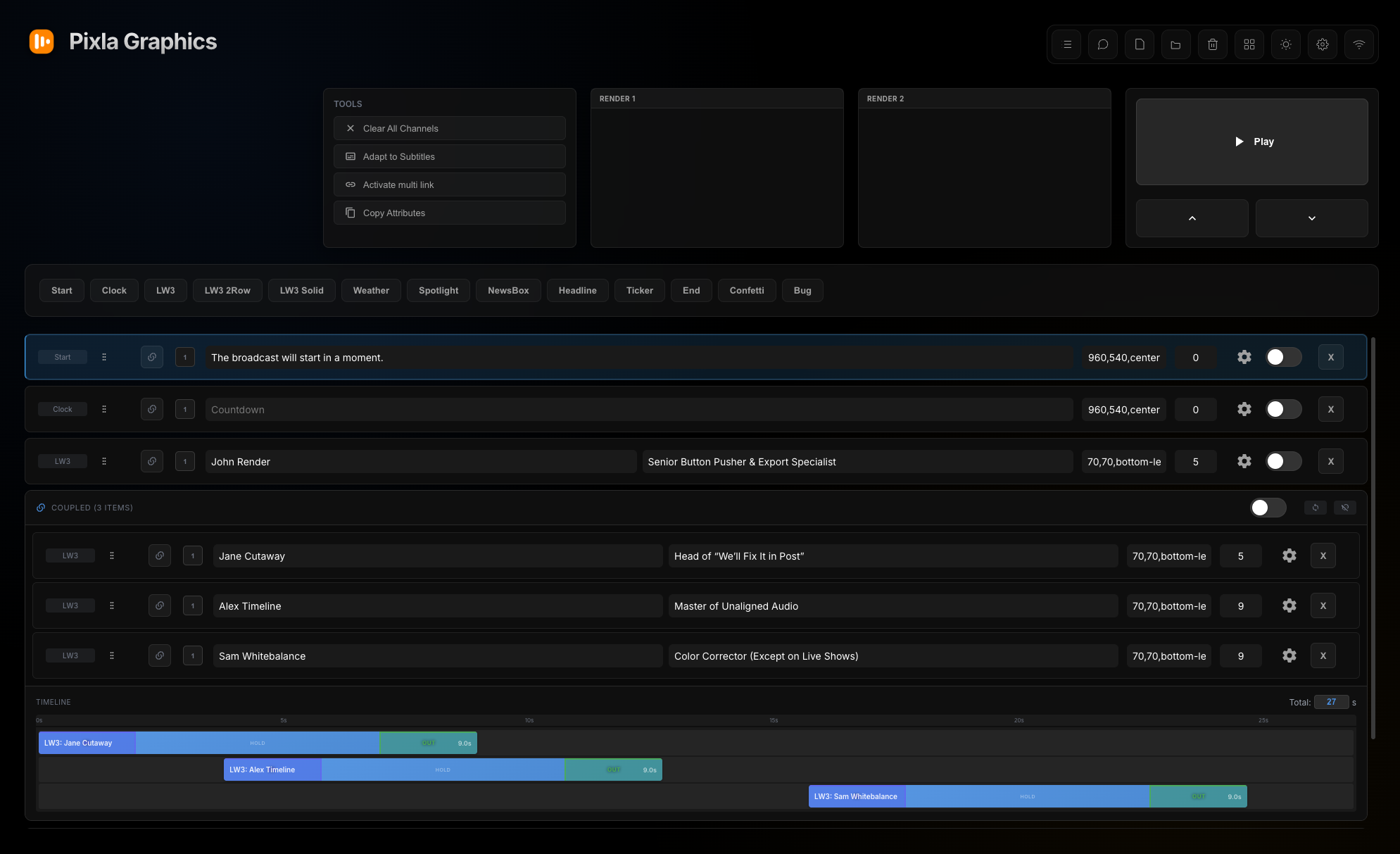 Pixla Controller Interface